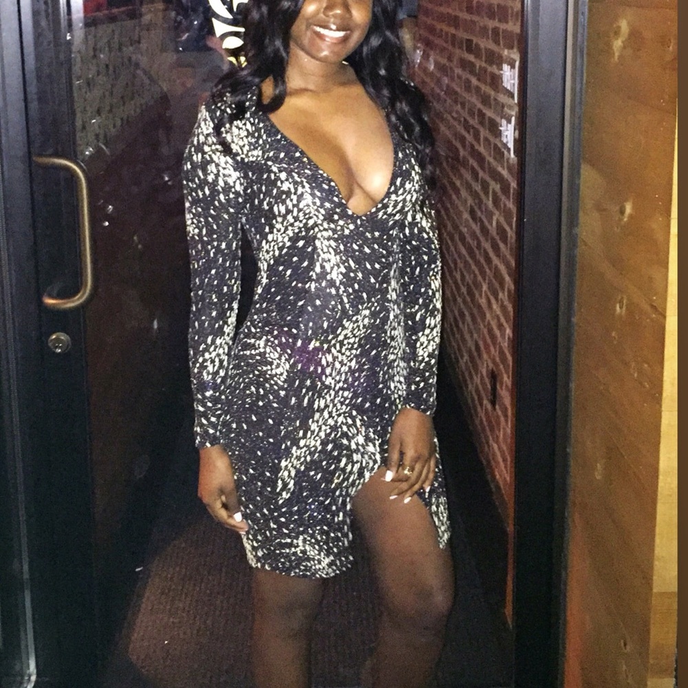 Sequin black and gold dress